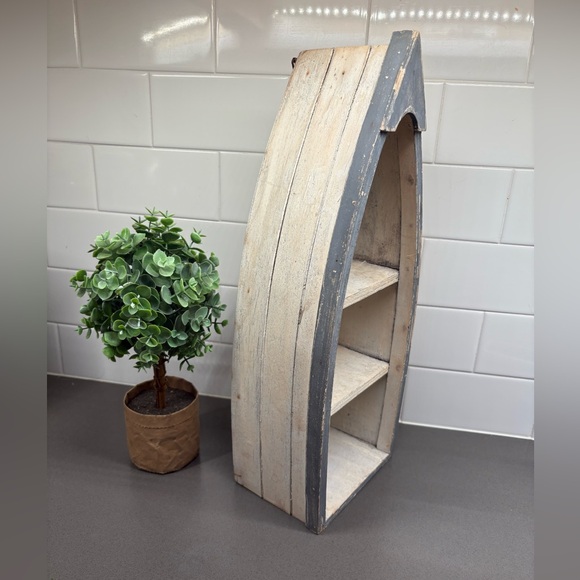 Antique Wooden Boat Shelf - Picture 2 of 4